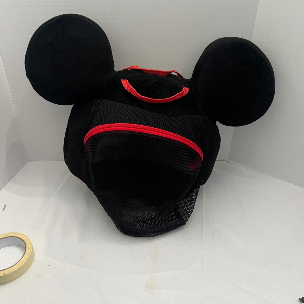 Disney Mickey Mouse Clubhouse Plush Backpack Travel Bag Kids Red Black - Picture 2 of 5